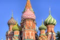 Cathedral of Vasily the Blessed Saint Basil`s Cathedral domes on Red Square, Moscow, Russia Royalty Free Stock Photo