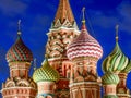 Cathedral of Vasily the Blessed (Saint Basil\'s Cathedral) on Red Square at night, Moscow, Russia Royalty Free Stock Photo