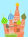 Cathedral vasily blessed vector cartoon Royalty Free Stock Photo