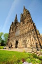 Cathedral West Front, Lichfield, UK.