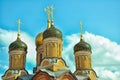 Cathedral of the Znamensky Monastery. Golden domes. Moscow. Royalty Free Stock Photo