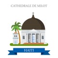 Cathedrale de Milot in Haiti flat vector illustrat Royalty Free Stock Photo