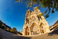 Cathedrale Notre-Dame de Reims on Place du Parvis Royalty Free Stock Photo