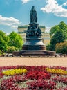 Catherine the Great monument with Alexandrinsky theater at background, Saint Petersburg, Russia