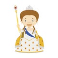 Catherine II of Russia The Great cartoon character. Vector Illustration