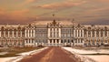 Catherine palace against night sky in Tsarskoye Selo, Pushkin, Saint Petersburg, Russia