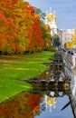 Catherine palace church in autumn, Tsarskoe Selo Pushkin, St. Petersburg, Russia