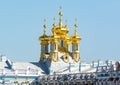 Catherine palace church dome in Pushkin Tsarskoe Selo, St. Petersburg, Russia