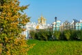 Catherine palace Resurrection church dome in autumn, Tsarskoe Selo Pushkin, St. Petersburg, Russia Royalty Free Stock Photo