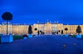 Late evening at Catherine Palace the summer residence of the Russian tsars at Pushkin, Saint-Petersburg. Square and Royalty Free Stock Photo