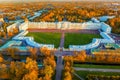 Catherine Palace in town of Tsarskoye Selo aerial view Royalty Free Stock Photo