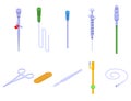 Catheter icons set, isometric style Royalty Free Stock Photo