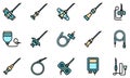 Catheter icons set vector flat Royalty Free Stock Photo