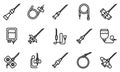 Catheter icons set, outline style