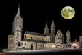 Cathetral from Bamberg in the night with moon Royalty Free Stock Photo