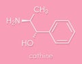 Cathine khat stimulant molecule. Present in Catha edulis khat. Skeletal formula.