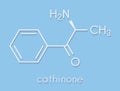Cathinone khat stimulant molecule. Present in Catha edulis khat. Skeletal formula.