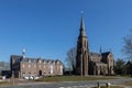 Dutch catholic church architecture of Antoniuskerk and sculpture museum of saint statues