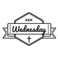 Catholic ash wednesday greeting emblem Royalty Free Stock Photo