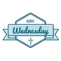 Catholic ash wednesday greeting emblem Royalty Free Stock Photo