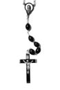 Catholic black wooden beads with metal crucifix Royalty Free Stock Photo