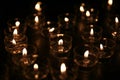 Catholic candles and glass candlesticks