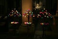 Catholic candles and old candlesticks