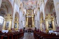 The Catholic Cathedral of the Assumption of the Virgin Mary and St. Stanislav in Mogilev. Belarus. The interior and exterior of