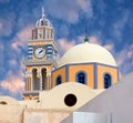 Catholic Cathedral Church of Saint John the Baptist in Fira on Santorini, Cyclades, Greece Royalty Free Stock Photo
