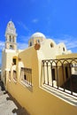 The catholic cathedral from Fira, Santorini, Greec Royalty Free Stock Photo