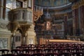 Catholic Cathedral interior with paintings and statues, Budapest. Royalty Free Stock Photo