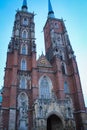 The Catholic Cathedral of St. John the Baptist in WrocÃâaw, Poland. Gothic church with Neo-Gothic additions