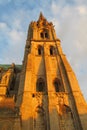 Catholic cathedral tower at sunset Royalty Free Stock Photo