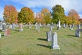 Catholic cemetery in fall Royalty Free Stock Photo