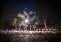 Catholic cemetery at night