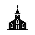 Catholic church black glyph icon