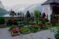 Mountain view Cemetery in Hallstatt Austria Royalty Free Stock Photo