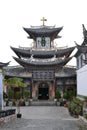 Catholic church in Chinese traditional style of architecture, in Dali, Yunnan, China