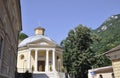 Catholic Church in Hercules Square from Baile Herculane Resort in Romania Royalty Free Stock Photo