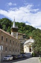 Catholic Church in Hercules Square from Baile Herculane Resort in Romania Royalty Free Stock Photo