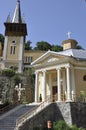 Catholic Church in Hercules Square from Baile Herculane Resort in Romania Royalty Free Stock Photo