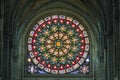 Catholic church interior stained-glass, Arlon, Belgium Royalty Free Stock Photo