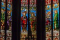 Catholic church interior stained-glass, Metz, France Royalty Free Stock Photo