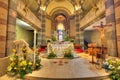 Catholic church interior view. Alba, Italy. Royalty Free Stock Photo