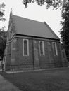 Catholic church in Koden. Artistic look in black and white Royalty Free Stock Photo