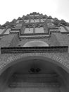 Catholic church in Koden. Artistic look in black and white Royalty Free Stock Photo