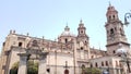 catholic church in Morelia, Mexico in a sunny day Royalty Free Stock Photo