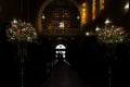 Catholic church during religious wedding ceremony - groom entering his mother Royalty Free Stock Photo