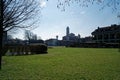 Catholic church, Robecco sul Naviglio, Milan province, Italy, 13 March 2018: Old Catholic church with bell tower