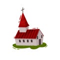 Catholic Church in the Scandinavian style. Vector illustration.